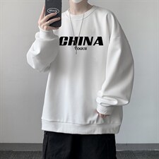 华夫格卫衣圆领卫衣男大码长袖t恤男外套HW76001-P30加绒款-P40，男装卫衣，电商A040