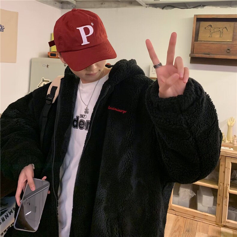 扎染宽松潮流羊羔毛外套港风潮牌ins高街痞帅M8007-P78,男装夹克,星座1109-3