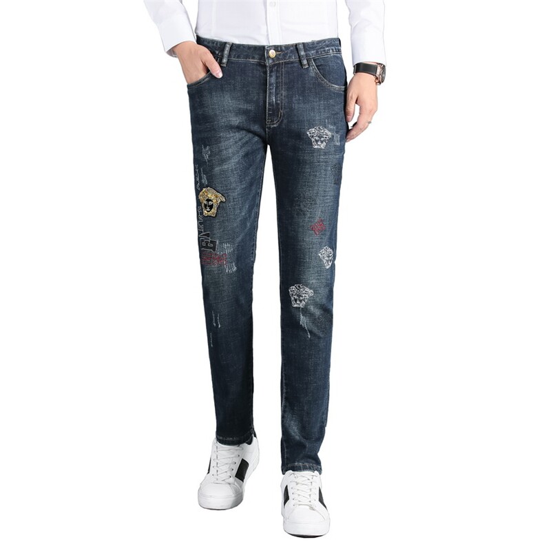 秋冬男直筒高腰宽松牛仔裤中年爸爸装秋冬休闲长裤ASDA8803-P130,男装牛仔裤,电商B212（原钱塘6029）