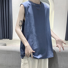百万库存！港风背心男潮夏季薄款无袖t恤宽松打底汗衫DF359TP15，男装T恤，电商A102-1