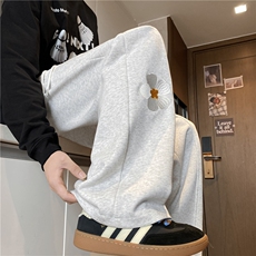 秋季新款美式休闲花朵刺绣设计感百搭卫裤B315-K25370-特p40控78，男装休闲裤，电商B315