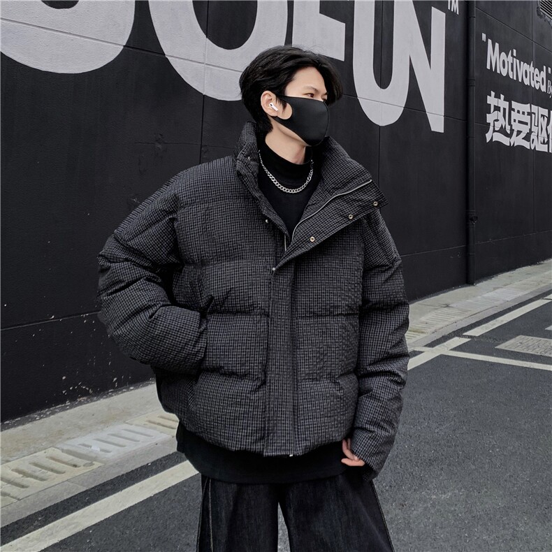 美式休闲复古简约立领外套男短款棉服保暖复古面包服冬季p108,男装棉衣,电商C307