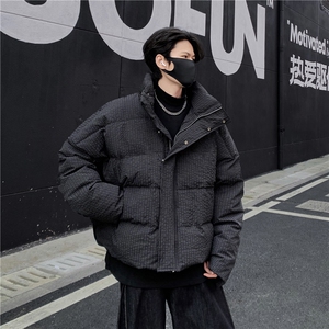 美式休闲复古简约立领外套男短款棉服保暖复古面包服冬季p108图片