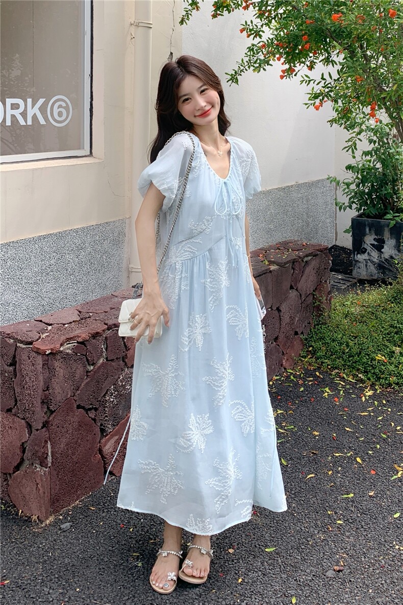 【大量现货】连衣裙女2025夏季新款短袖裙子2C227/2551/P155K218,女装连衣裙,2C227