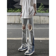 美式高街ins小众破洞牛仔裤货号K751P60，男装牛仔裤，电商A063