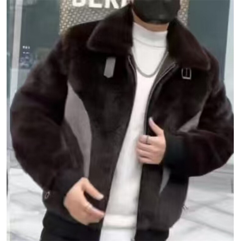 (网图)水貂绒皮毛一体外套男士皮草大衣金貂绒外套313B-1712-P170,女装短外套,星座313B