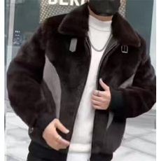 (网图)水貂绒皮毛一体外套男士皮草大衣金貂绒外套313B-1712-P170，女装短外套，星座313B