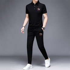 HP516夏季新款男士休闲套装刺绣男装百搭二件套，男装休闲套装，电商B360
