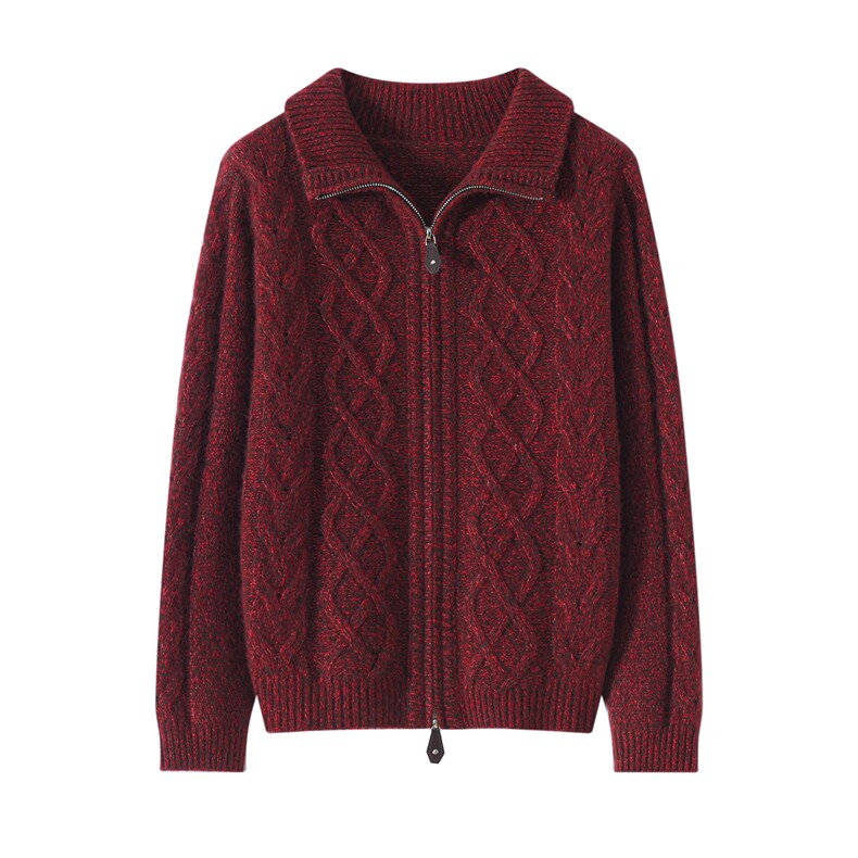 2025年秋季时尚百搭通勤简约休闲拉链羊绒开衫，女装羊绒衫，玖雪绒羊绒