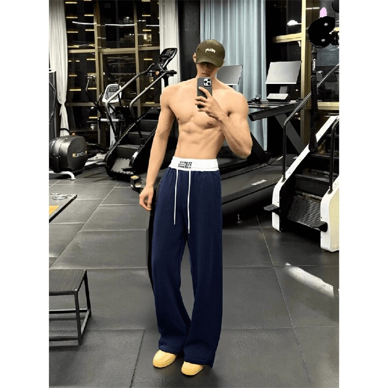 美式高街潮牌男女运动休闲裤直筒宽松卫裤慵懒显瘦休闲长裤子,男装休闲裤,电商A486