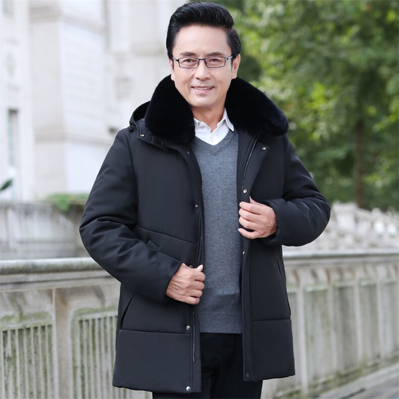 8827/P140爸爸棉服可脱毛领可脱帽子棉袄中老年外套棉衣男士,男装棉衣,星座1216（原钱塘722）