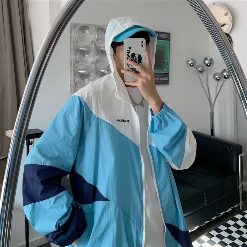防晒衣男士外套夏超薄透气夹克连帽情侣轻薄空调衣服潮W5753-P43图片