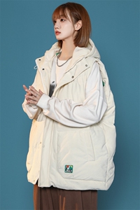 冬款中性加厚清新连帽棉服马甲背心棉衣外套男士 8130-P95控价118图片