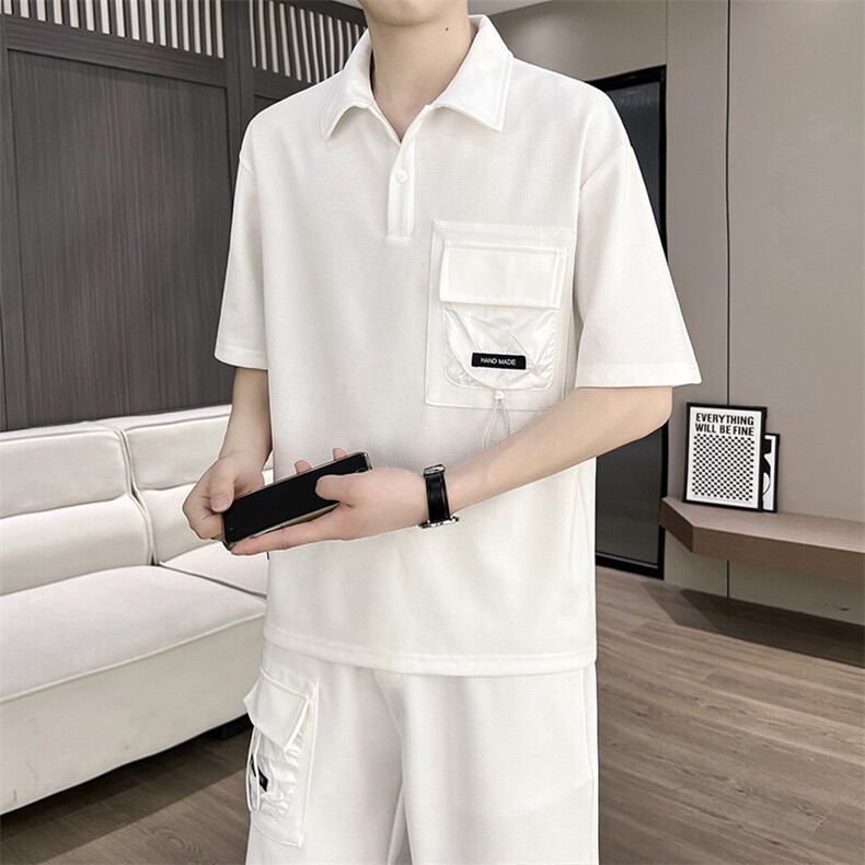 DT285-P55夏季时尚男士短袖衬衣短裤套装休闲，男装牛仔裤，星座507A（原星座306B-2）