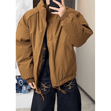 现货冬季美式休闲加厚雪山外套夹克立领纯色三防户外工装棉服，男装夹克，电商A443