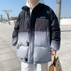 渐变色棉衣男韩版潮流高街帅气2024冬季新款ins宽松外套W4335-P77，男装棉衣，星座412-3
