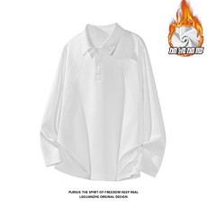 2025HT25747加绒白底大码翻领长袖POLO衫M-5XHT25970-特P24，男装Polo衫，电商A022