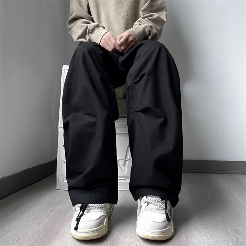 高品质秋款男休闲裤工装大口袋阔腿休闲直筒长裤H54P45,男装休闲裤,星座1013-1