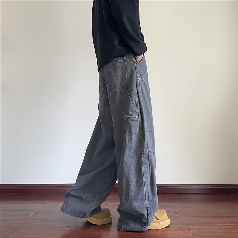 抖音品质春季新款美式高街宽松工装休闲裤B315-K25610-p70控98,男装休闲裤,电商B315