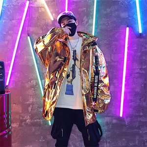 2025秋冬骚男夜店演出PU皮夹克外套hiphop团队舞台装 KK200 P125图片