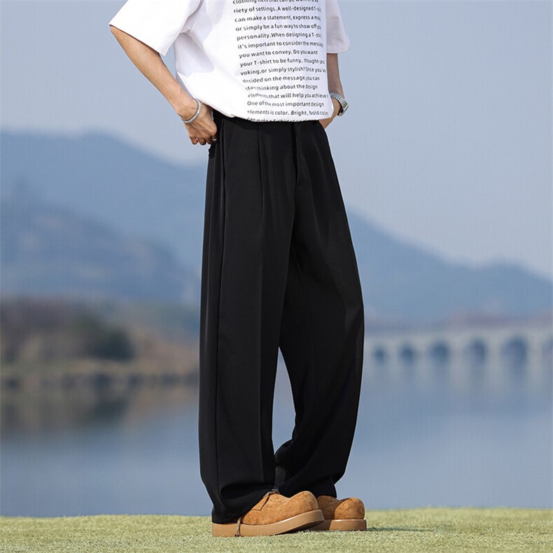 2025春季新款休闲裤子男士宽松直筒阔腿垂感西裤Q819-P40,男装西裤,星座610（原A335）