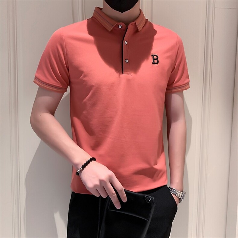3032-P40polo衫短袖男士夏季新款修身透气珠地棉男士半袖T恤翻领,男装Polo衫,电商D310B