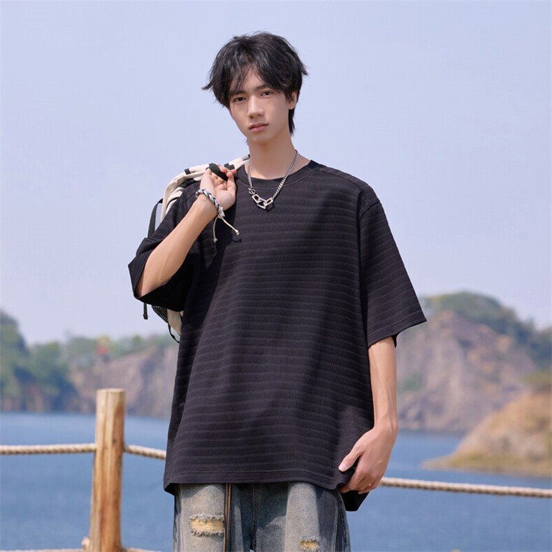 2025夏季新款cityboy大码美式简约短袖T恤M-5XHT25486-特P20,男装T恤,电商A022
