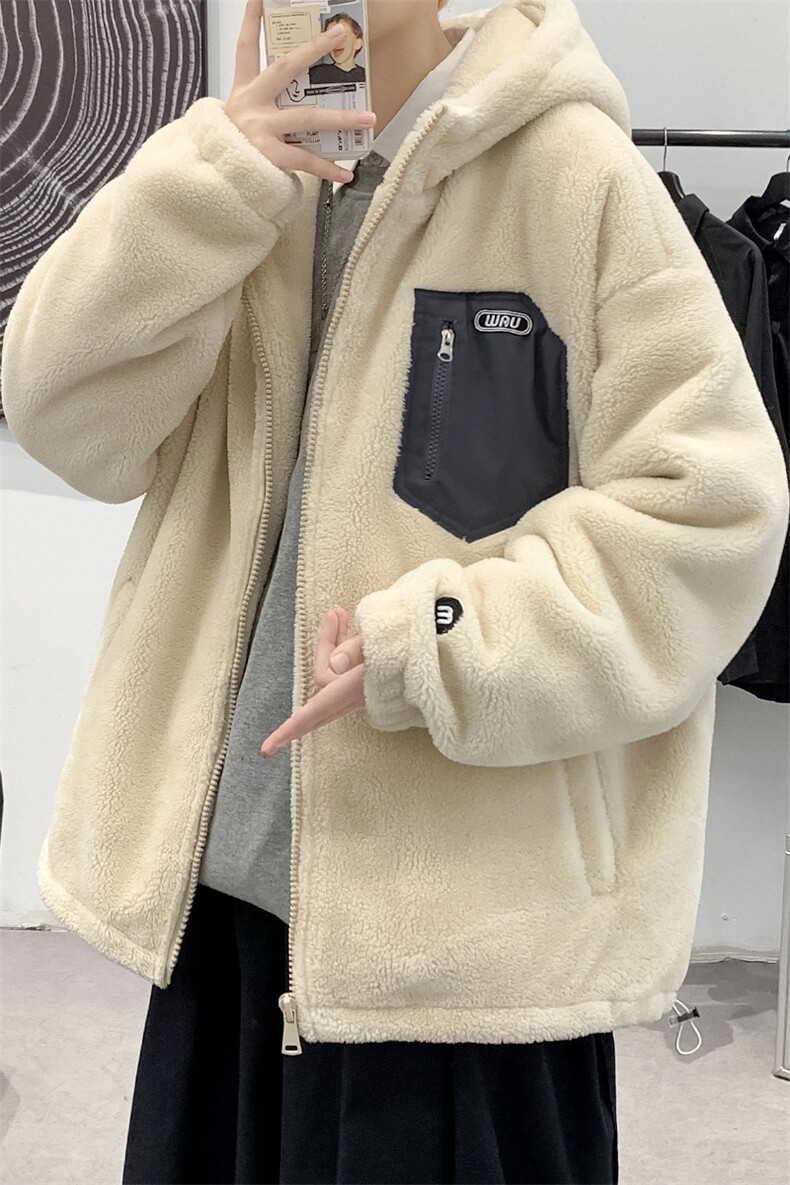 冬装青少年加绒加厚棉衣港风时尚羊羔绒外套男女915-P105控价138,男装棉衣,电商A441-1