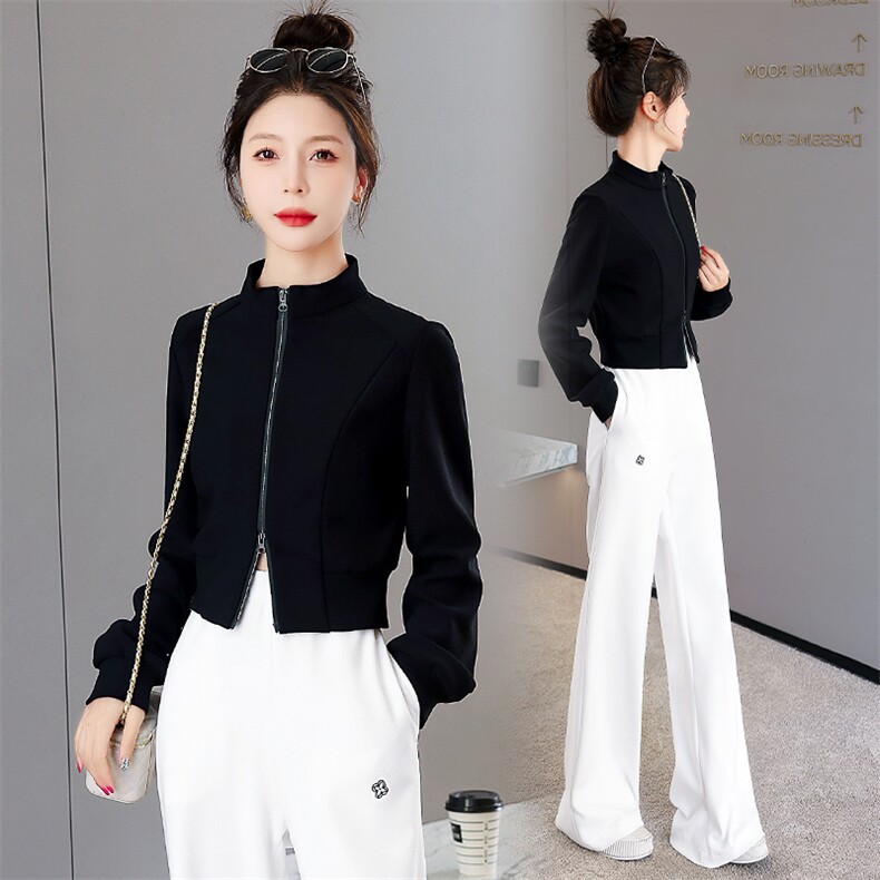 欧货气质女神范高端休闲套装女春装2024新款减龄阔腿裤两件套套装，女装套装/套裙，时尚俏佳人