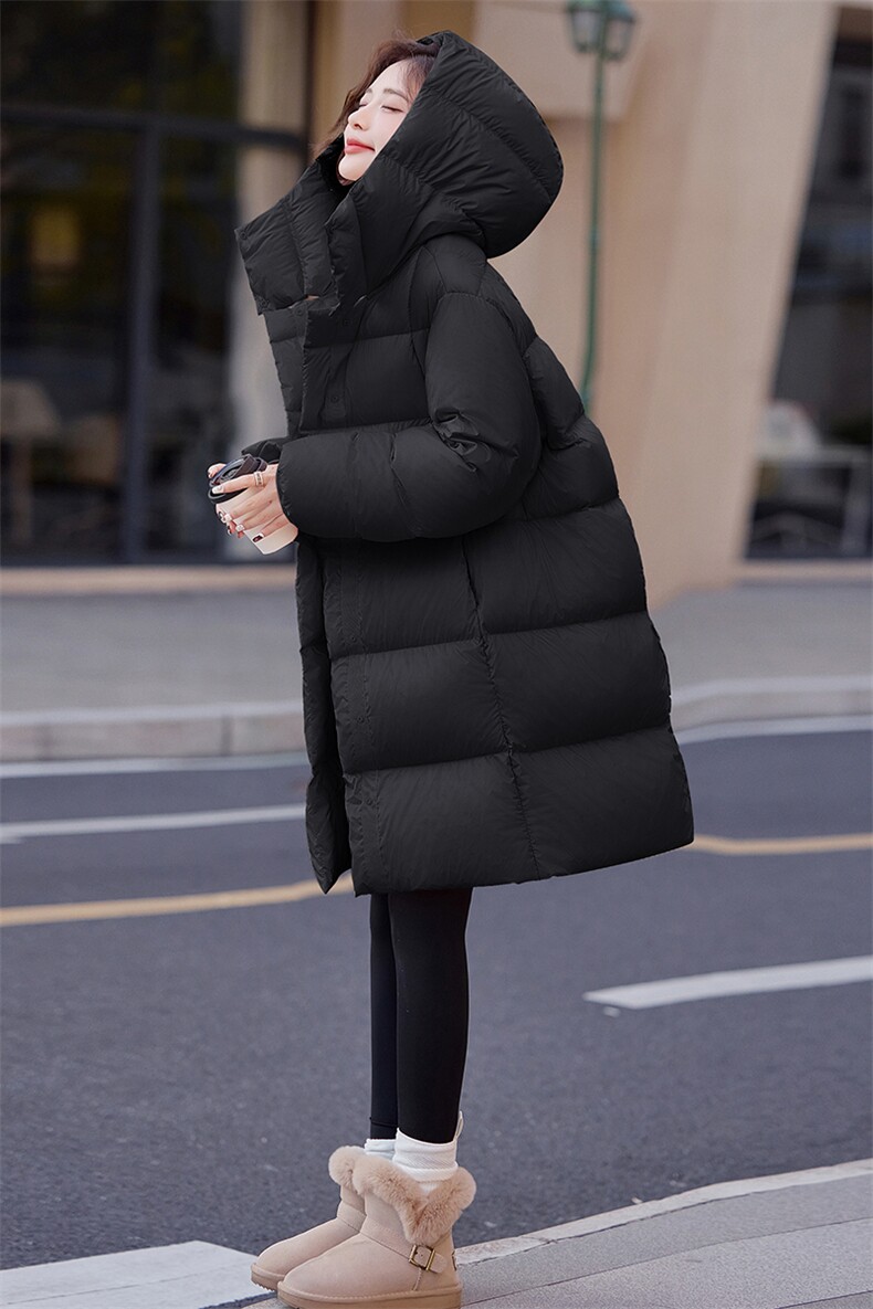 现货2024年冬季新款潮流长款白鸭绒羽绒,女装羽绒服,仟媚宠