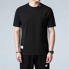 夏季薄款冰丝免烫圆领POLO衫男休闲宽松商务短袖时尚百搭男士T恤，男装T恤，电商B212（原钱塘6029）