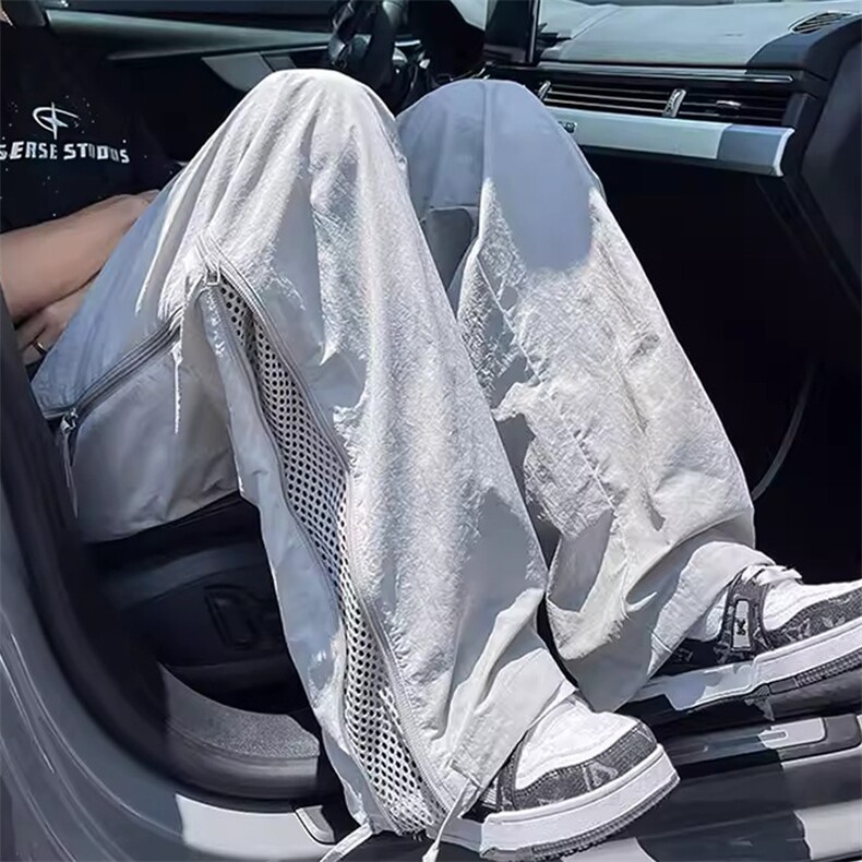 26春夏新款宽松休闲裤男速干网眼伞兵裤长裤可抽绳716A-K157-P55，男装休闲裤，星座716A（原星座815-4）