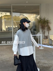 雷洛奇丽—2023春装拼接衬衫，女装衬衫，雷洛奇丽