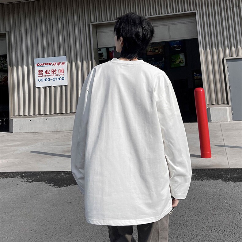 潮牌长袖美式复古秋季新款发泡印花T恤男圆领上衣-A1335ATP30控49,男装T恤,电商B241