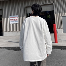 潮牌长袖美式复古秋季新款发泡印花T恤男圆领上衣-A1335ATP30控49，男装T恤，电商B241