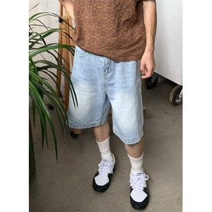 美式复古牛仔短裤新款宽松夏季男女潮流五分裤百搭潮LM20699-p43图片