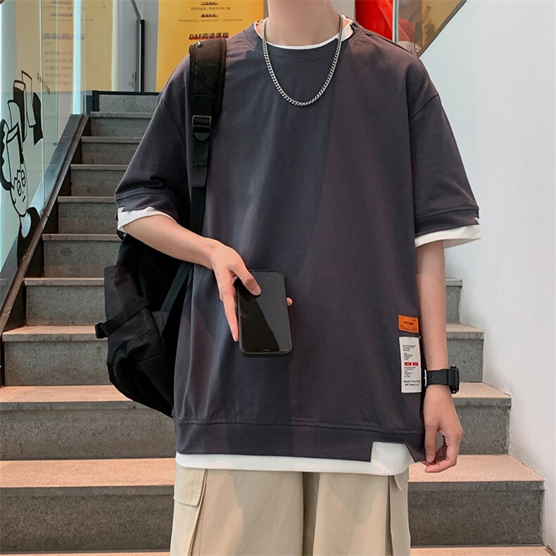 ins印花男五分袖圆领宽松潮城市风貌时尚潮牌T恤流行夏 T607-P32图片