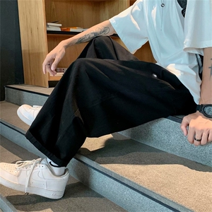 新款裤子高街ins潮日系休闲工装裤男春季oversize阔腿裤k3552-p35图片