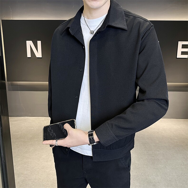 店主风夹克男2025秋款西装外套男上衣纯色百搭B317/5822/P125图片