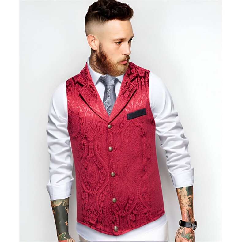 新款n男装欧洲中世纪花卉复古马甲M134P45，男装背心/马甲，星座1314