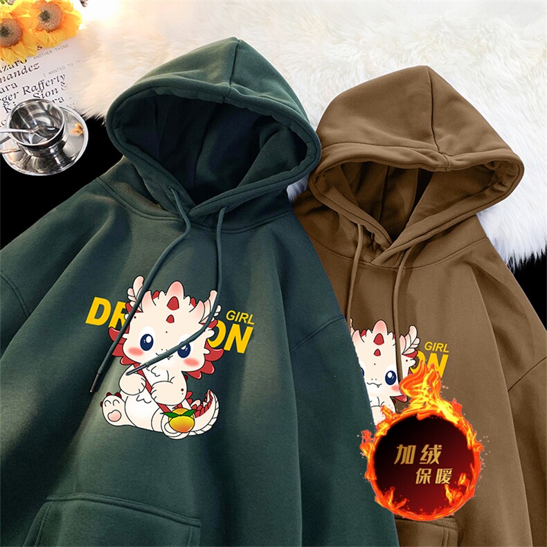 龙年卫衣冬季美式加绒加厚卫衣外套DL1725常规特P35加绒特40,男装卫衣,电商A486