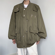 潮牌港风ins工装夹克男士外套春秋季宽松美式高街棒球服J8528-p63，男装夹克，星座1008