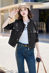 现货美拉德欧阳娜娜同款仿羊皮衣外套女2024秋装新款精致职场通勤图片
