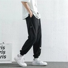 春夏运动休闲裤男直筒垂感ins潮牌港风华夫格九分裤K2976P30，男装休闲裤，星座1116-2