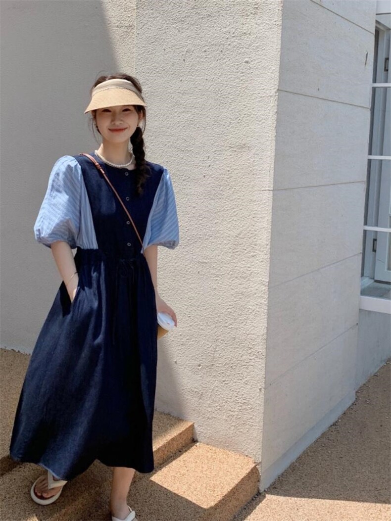 牛仔连衣裙，女装连衣裙，肆尔