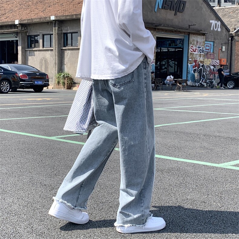 美式潮流男女主推宽松直筒拖地牛仔裤C534*P55控68,男装休闲裤,星座227-2