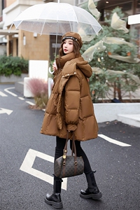 中长款羽绒服白鸭绒2023年冬季时尚潮流羽绒服女图片