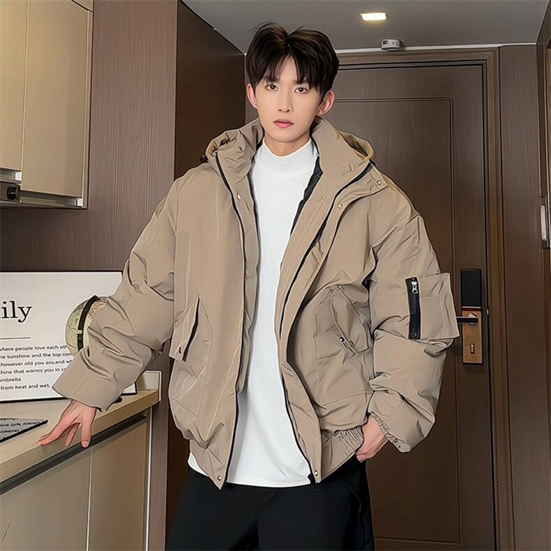 棉衣男ins潮牌潮流宽松休闲百搭棉服连帽复古棉袄MF1003-P100，男装棉衣，电商B381（原B382）