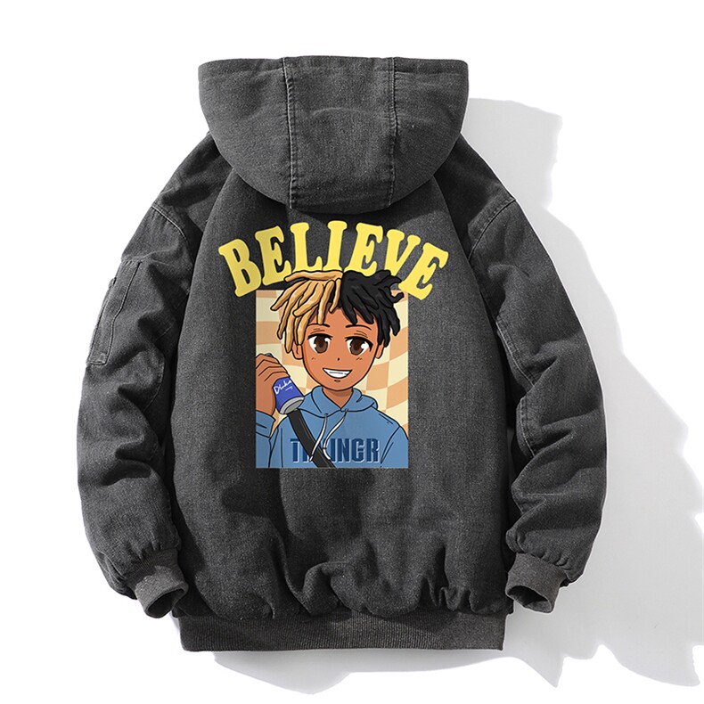 牛仔外套男大码加厚加绒衣男羊羔毛服男砖墙NM53271-P140,男装棉衣,电商A040A