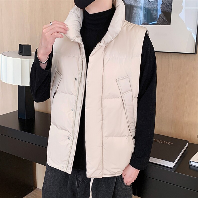 轻熟风休闲无袖白鸭绒男外套2024冬季新款时尚简约立领羽绒服马甲,男装背心/马甲,电商A409-1